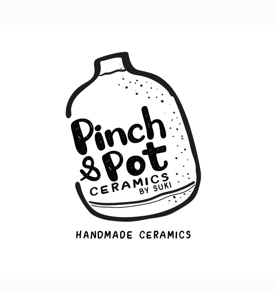 Pinch and Pot Ceramics business logo - handmade ceramics with text