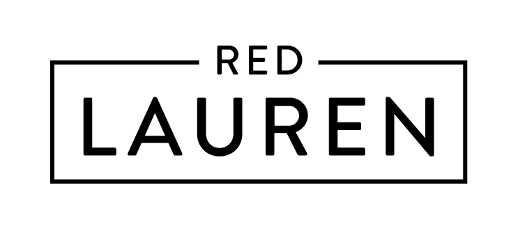 Red Lauren business logo - text with rectangle around Lauren 