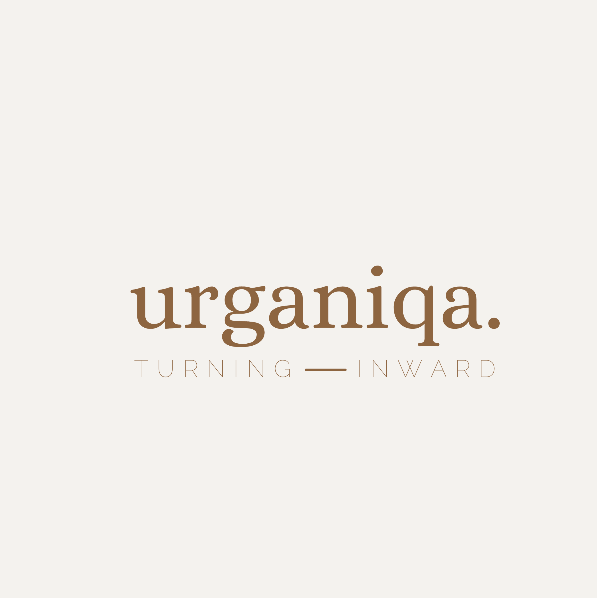 Urganiqa business logo - text says turning inward 