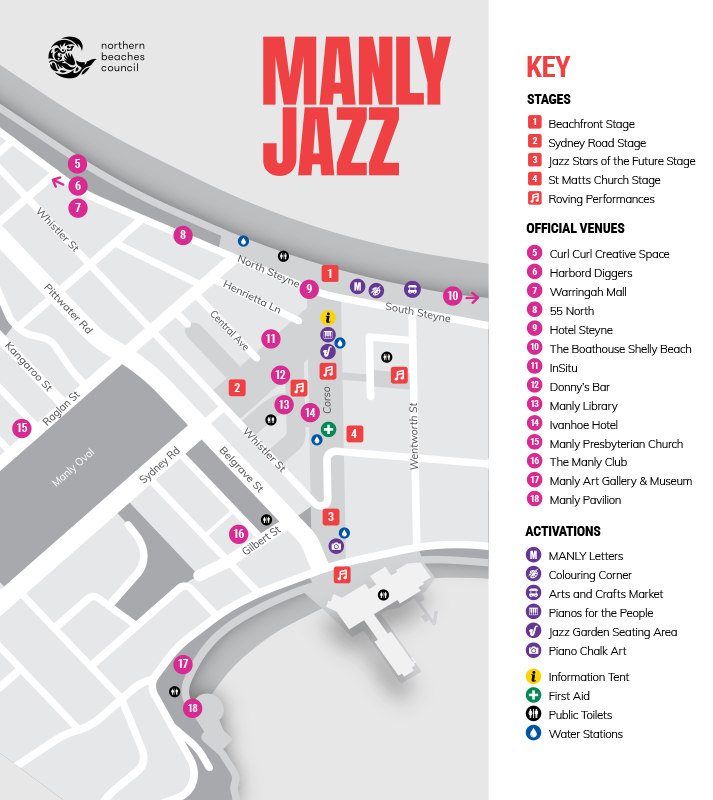 Manly Jazz Event Map