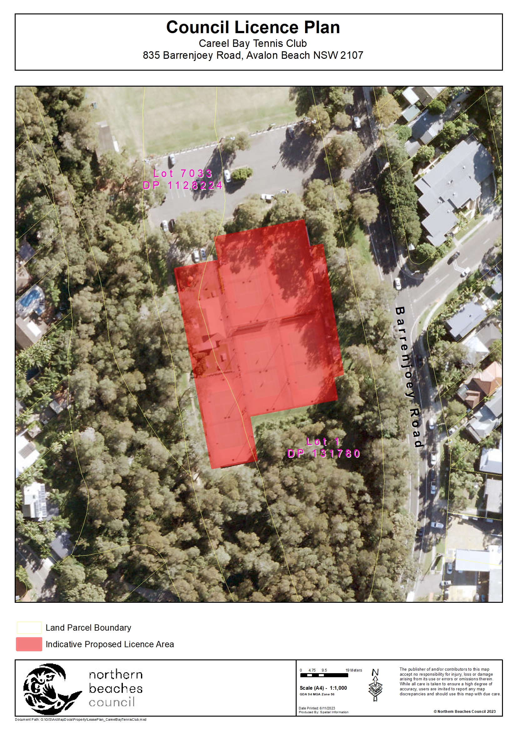 Careel Bay Tennis Club Lease Plan