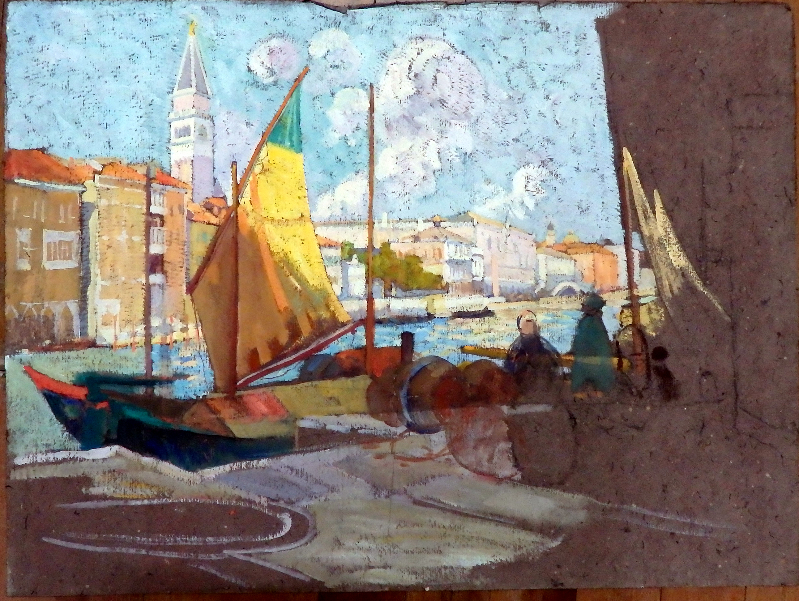 Evelyn Chapman, Untitled (Venetian Scene), 1920, tempera and watercolour, 56 x 75cm. MAG&M collection. Gift of Pamela Thalben-Ball, 2009