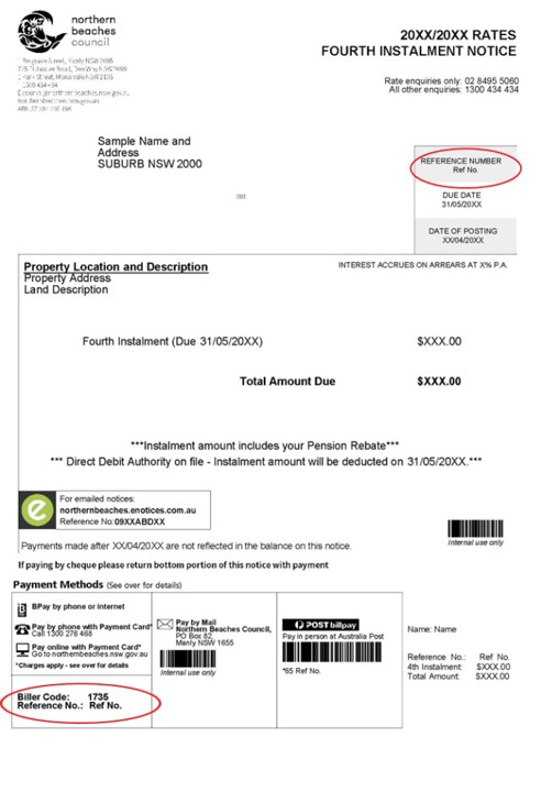 Rates sample notice