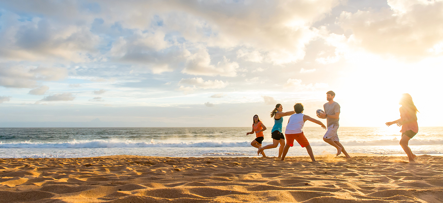 The people Running on the Beach