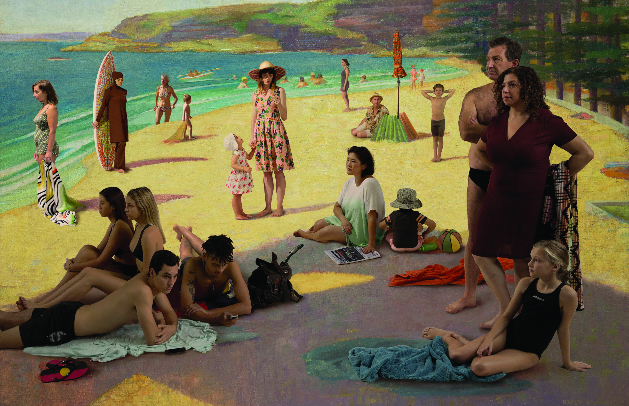 3._Anne_Zahalka_Figures_on_Manly_Beach_April_25_after_Nancy_Kilgour_2015_unique_photo_media_print_115_x_177.5cm_MAGM_Collection_-_donated_by_MAGM_Society_2015.jpg