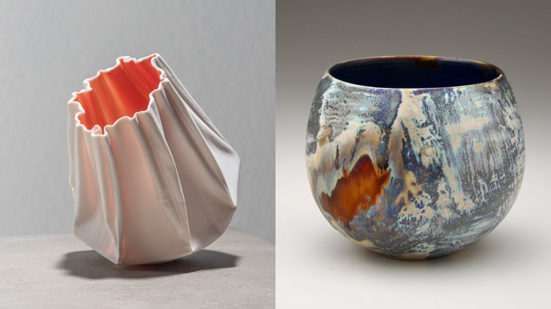 Left - Jan Downes, Materialised, 2023. Photo by Greg Piper. Right - Greg Daly, Bowl, 2023.jpg