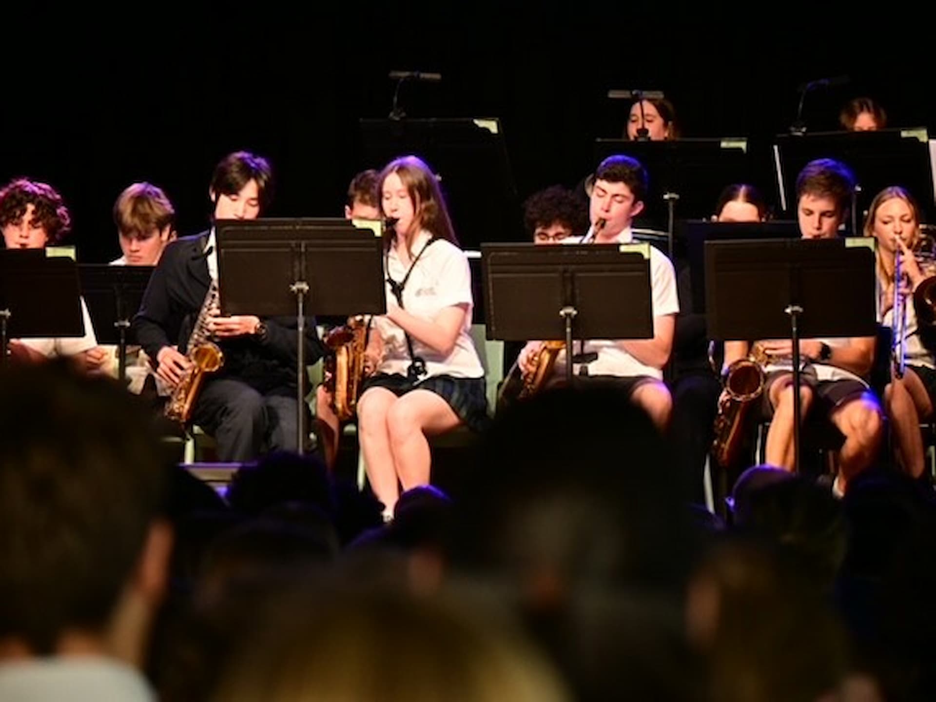 school students performing jazz music