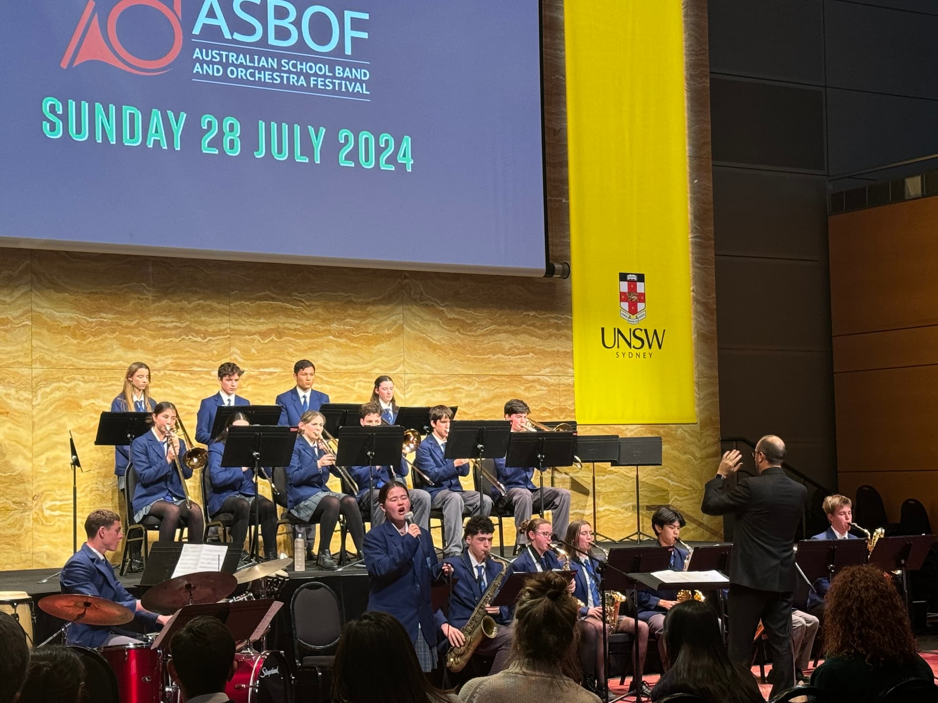 school band performing on stage