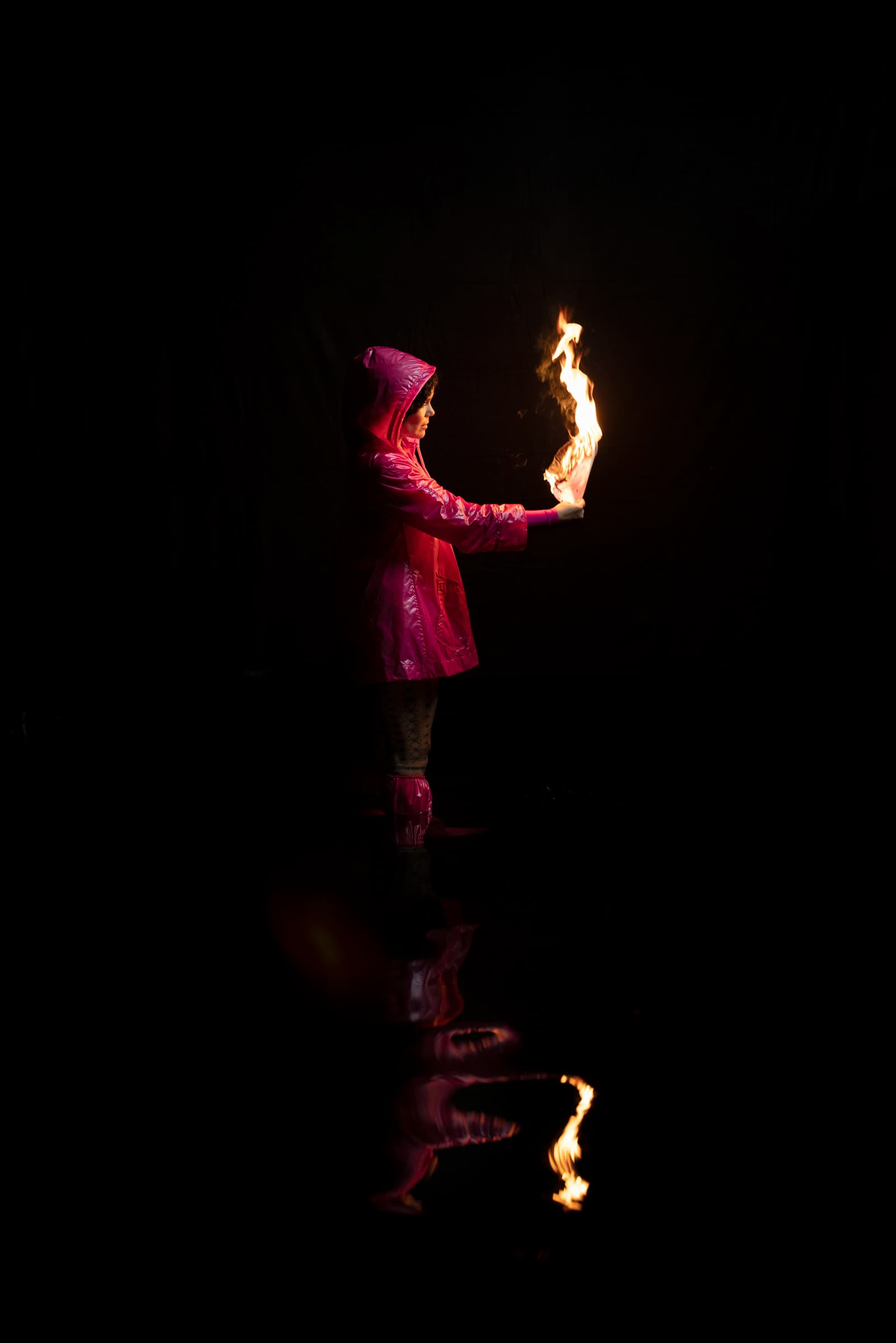 Image of person holding fire