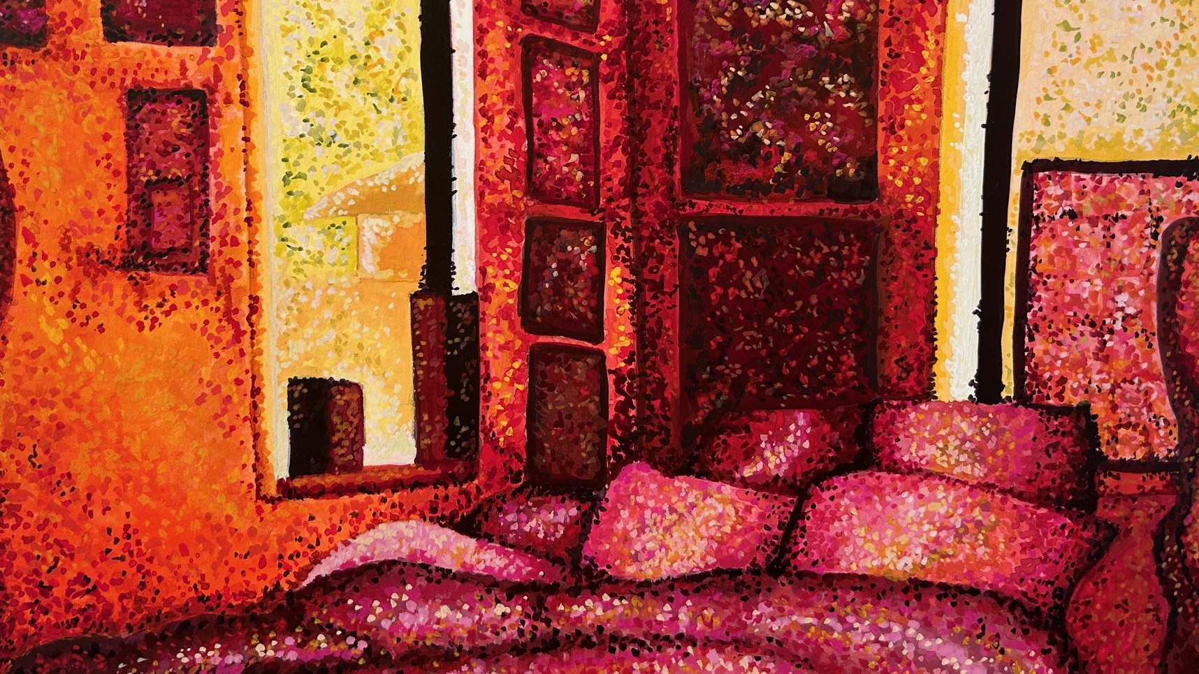 Audrey Allan, Silent Echoes In Monochrome, gouache painting, Pittwater High School.jpg