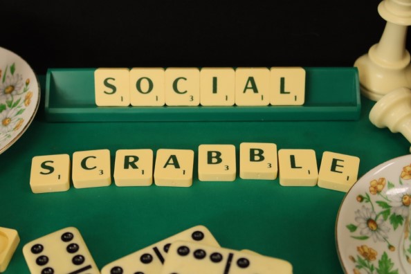 Scrabble tiles spelling out 'Social Scrabble'