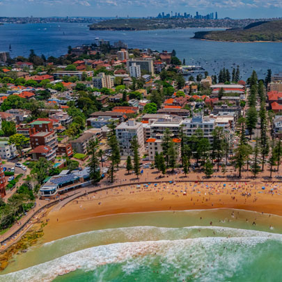 Aerial of Manly and Harbour