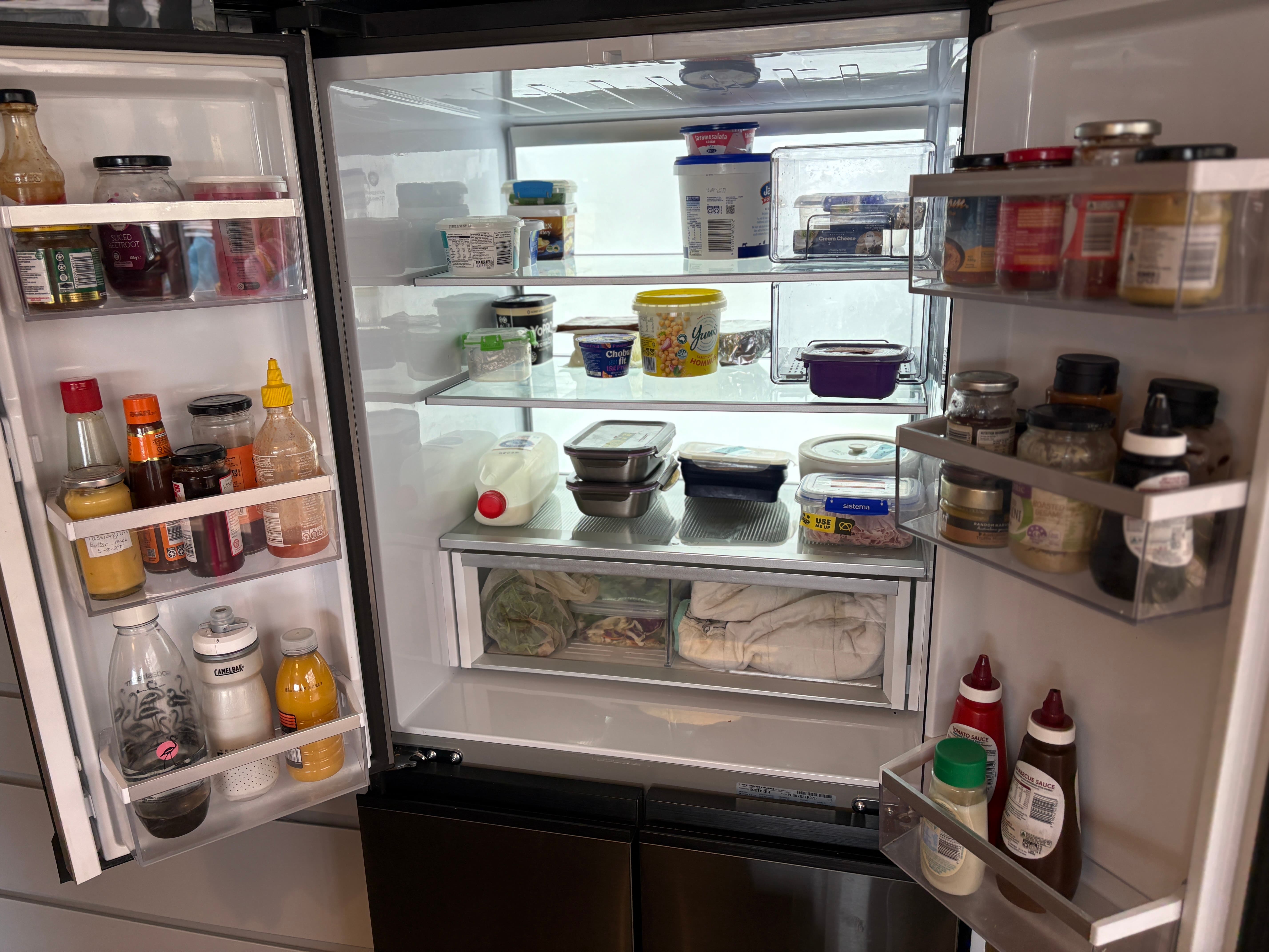 a fridge that is open