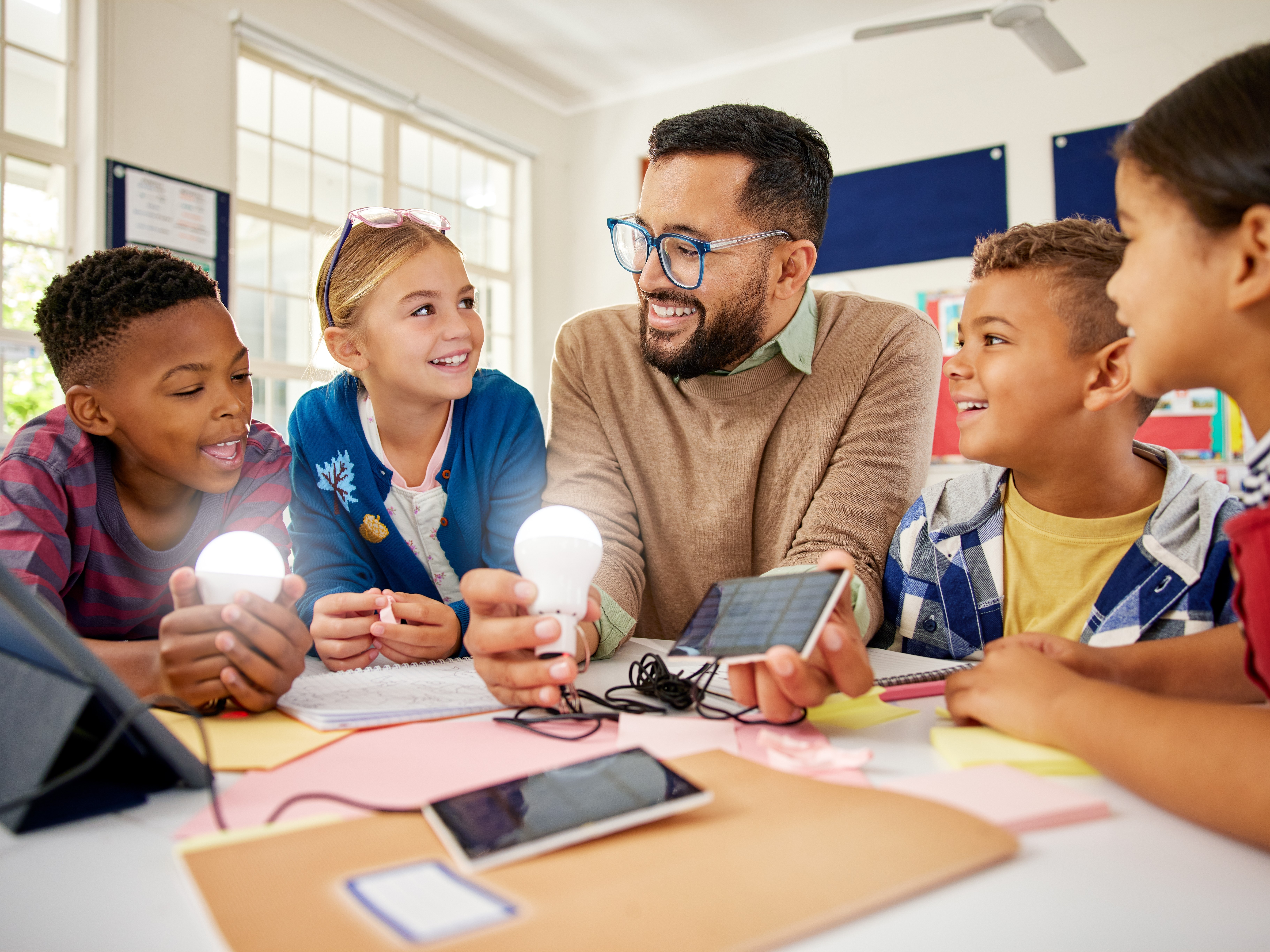 STEM educator and children