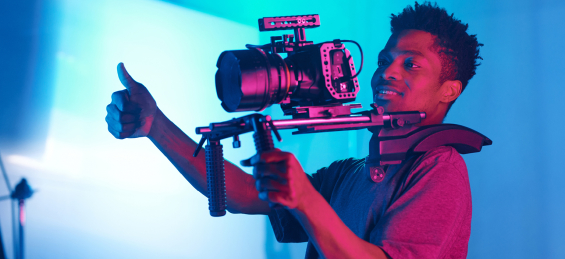 Person holding a camera