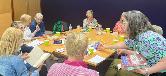 A group of people in a book club