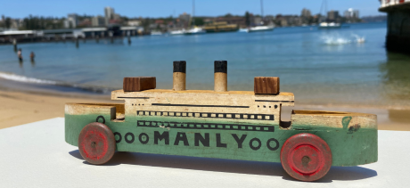 Toy wooden ferry