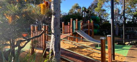 Play equipment in Poppy Playground 