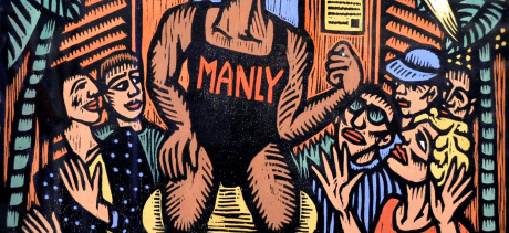 1._Bruce_Goold_b.1948_The_living_statue_at_Manly_Art_Gallery_2010_hand-coloured_woodcut_edition_112_30_x_42cm._Purchased_2011.jpg