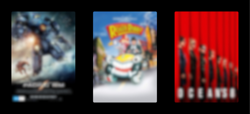 3 blurred movie posters