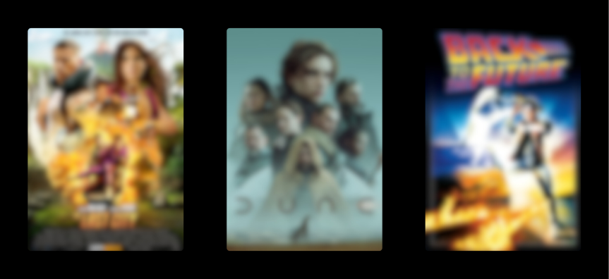 3 blurred movie posters