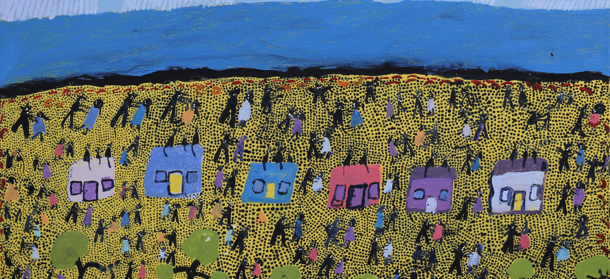 Grace Kemarre Robinya, Raining Over Laramba, Different Times (Painting & mixed media).jpg