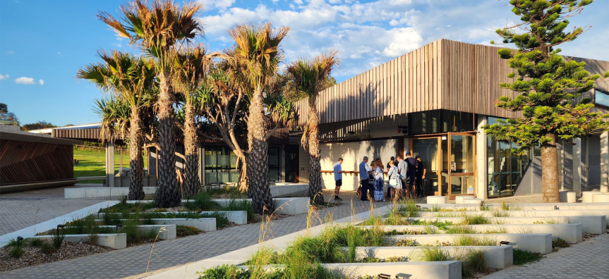 Long Reef Surf Life Saving Club courtyard