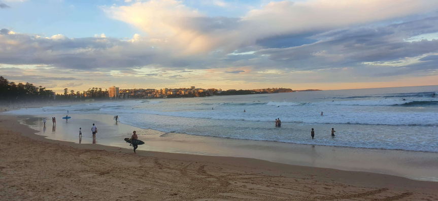 Manly Beach at sunset