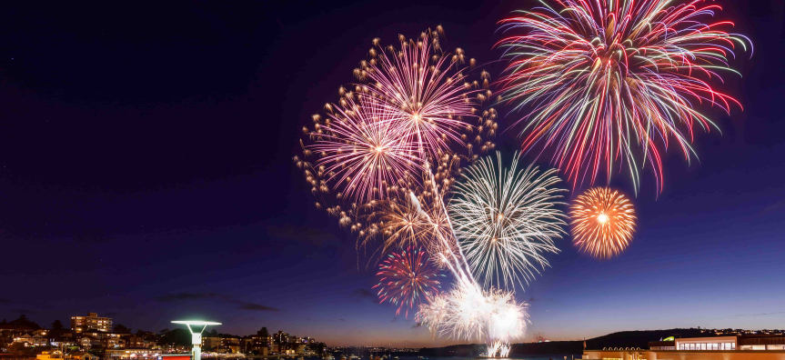 Fireworks display over Manly