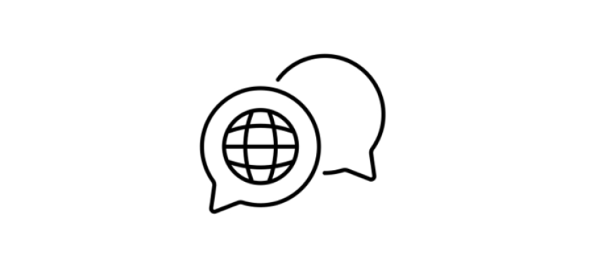 Image of world in speech bubble