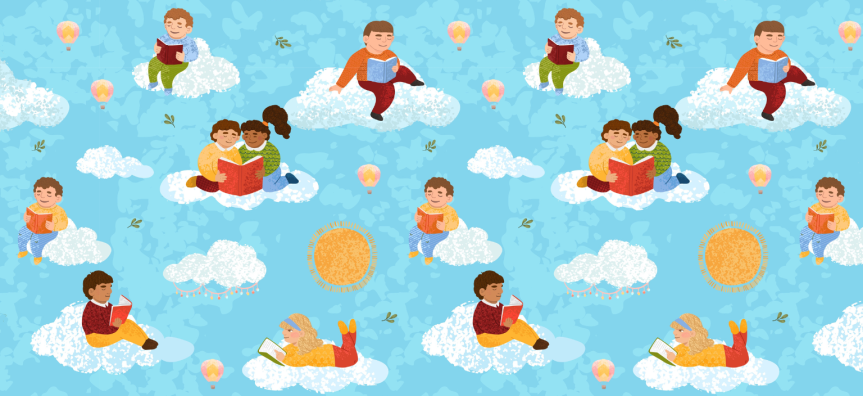 Illustration of children reading