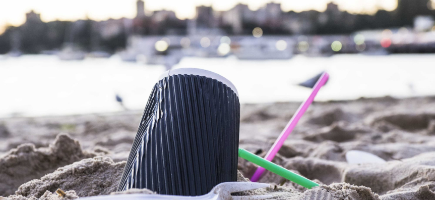 Litter in sand