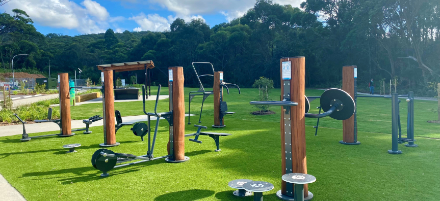 The new exercise station in the park