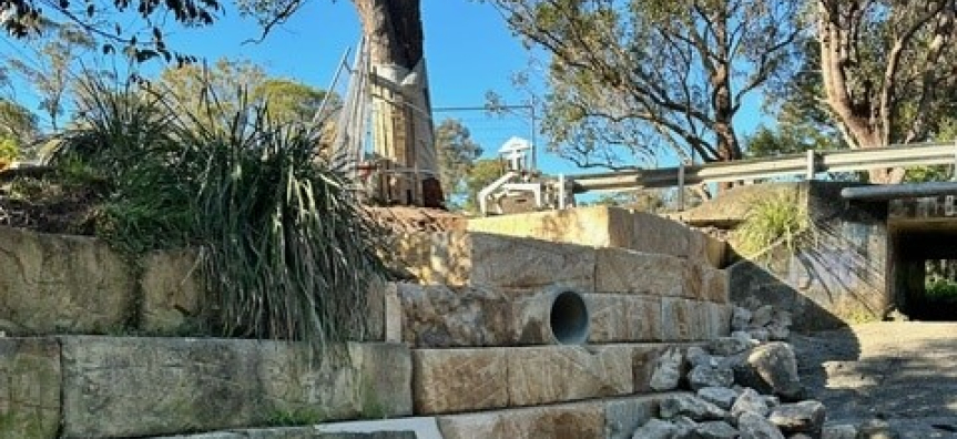 The completed works at Willandra Road Bridge, Cromer 