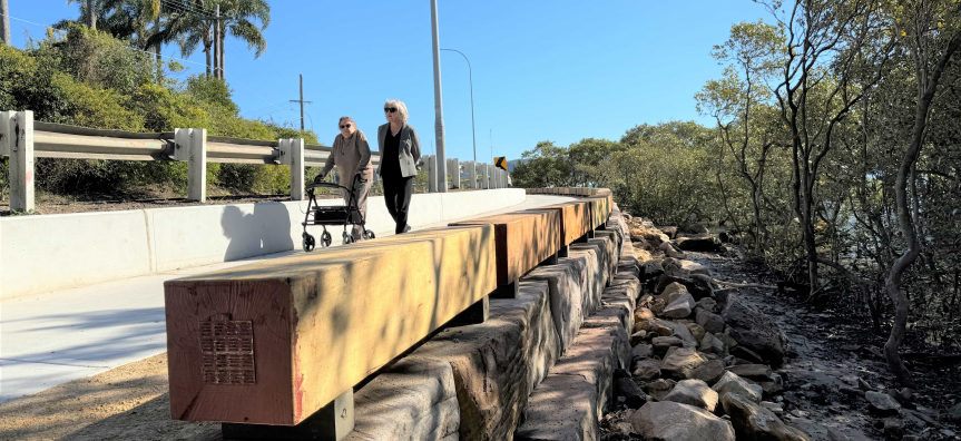 The completed path along Bayview foreshore 