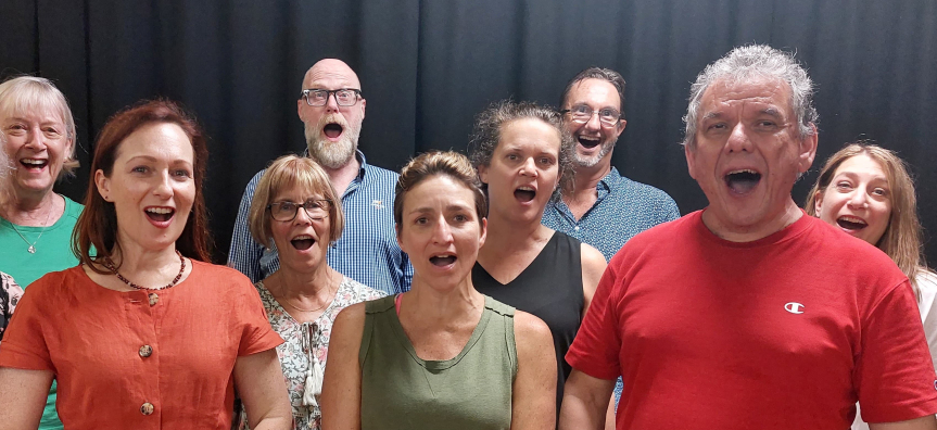 MW Choir happily rehearsing