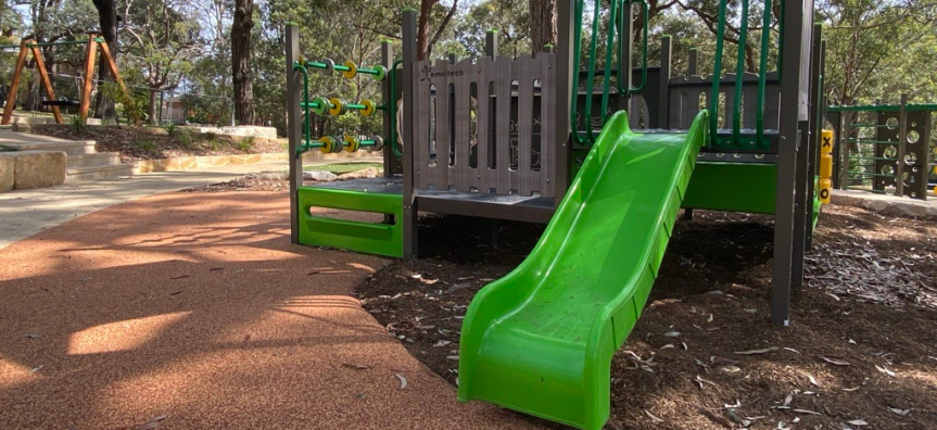 slide at Trafalgar Park Playground in Newport