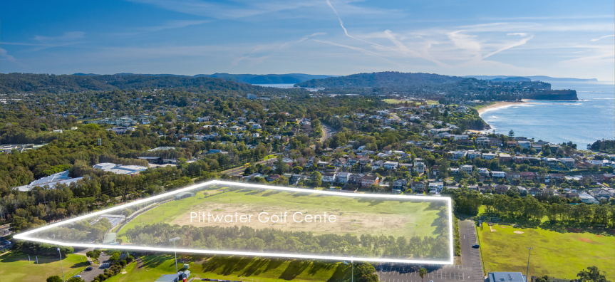 Aerial view of Pittwater Golf looking toward Palm Beach