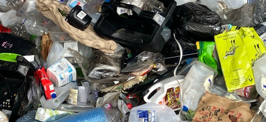 Rubbish pile at Belrose processing plant