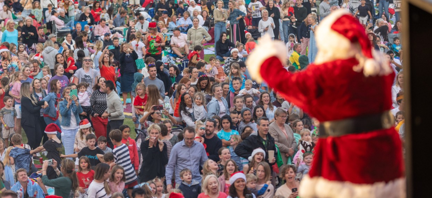Santa singing at Christmas Choral Concert