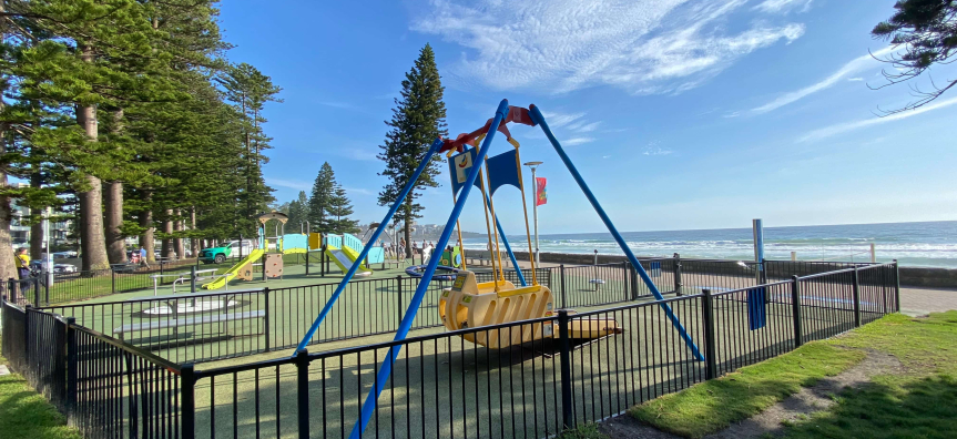 Liberty swing in playground