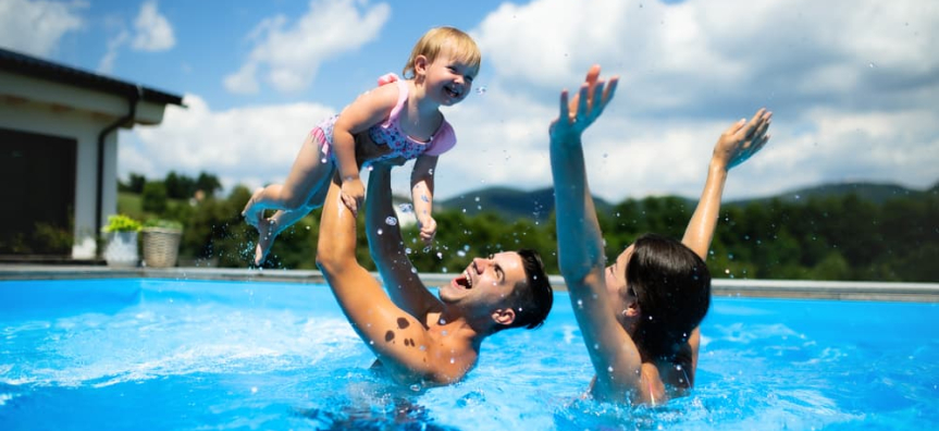 Parents have hands in the air