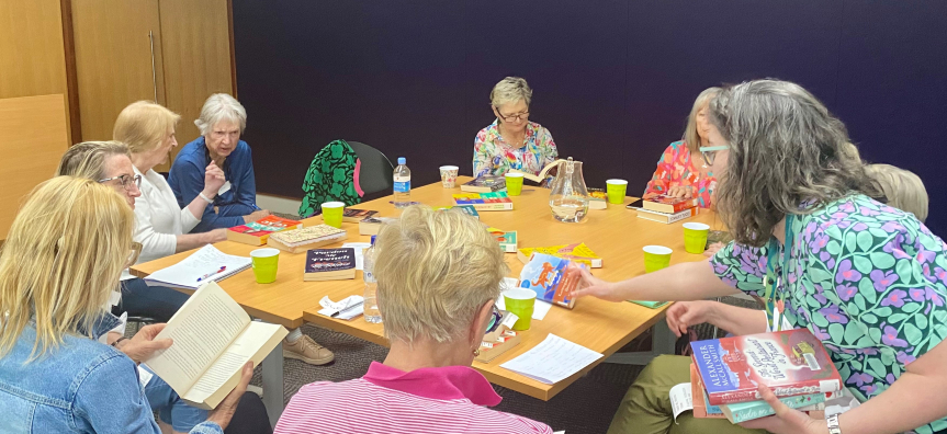 A group of people in a book club