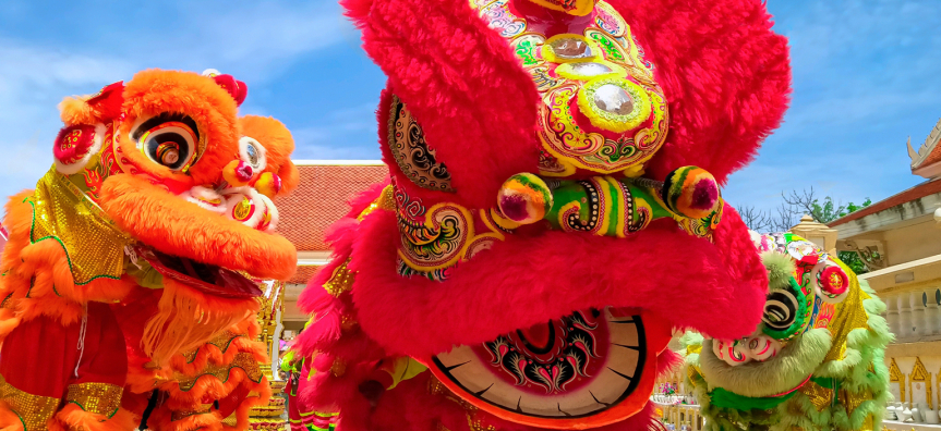 Traditional lion dance