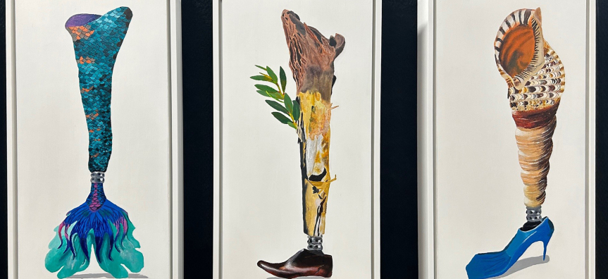 Tilda Brownlow painting of 3 legs in unusual forms