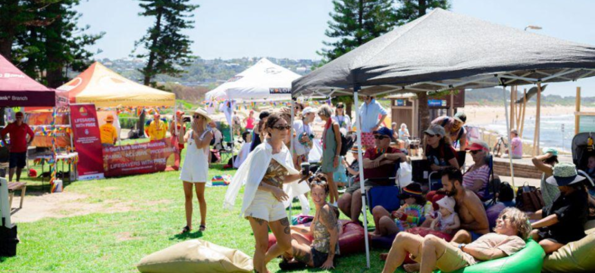 Image from previous Fusion Pride Picnic. Community members at the picnic at Dee Why Beach