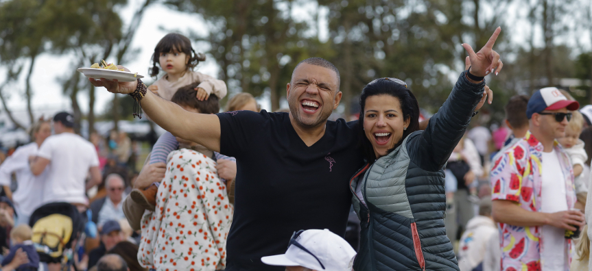 People coming together at a fair