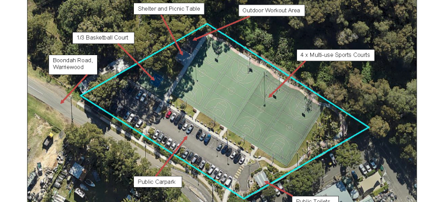 aerial map of 3 Boondah Road Warriewood