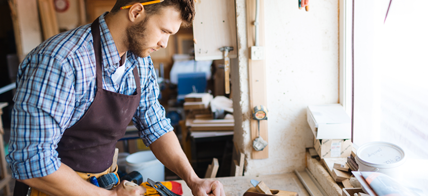 Tradesperson sanding