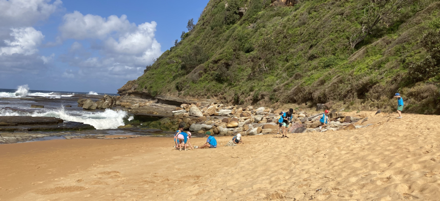 Kids playing in the beach